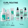 A collection of Redken hair products for curly hair, arranged in a line with instructional steps below. Produktbild-Vorschau