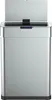 A stainless steel automatic kitchen trash can with its lid open. Produktbild-Vorschau