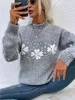 ASKSA Damen Weihnachten Pullover Strickpulli Hohem Kragen Produktbild-Vorschau 5