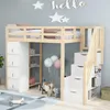 Sweiko Lit surélevé 90 x 200 cm avec tiroirs de rangement, Voir les images du produit 1