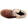 A top-down view of a brown boot with faux fur lining. Produktbild-Vorschau