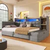 Letto divano Merax Daybett 90x200 cm, divano letto con 2 Anteprima dell’immagine prodotto 3