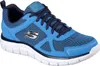 A single blue Skechers sneaker is shown against a white background. Anteprima dell’immagine prodotto