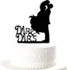 Oblique Unique Hochzeitstorten Topper Brautpaar Mr & Mrs Produktbild-Vorschau 1