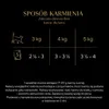 A feeding guide for cats with a table showing recommended daily food amounts based on cat weight and food type, along with accompanying text instructions. Podgląd zdjęcia produktu