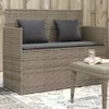 vidaXL Panca da giardino con cuscini in polirattan grigio Anteprima dell’immagine prodotto 2