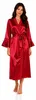 Damen Satin Morgenmantel Kimono mit Spitze Seidenoptik Produktbild-Vorschau 1