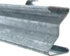 A close-up, side view of a galvanized metal Z-profile post, commonly used for fencing. Produktbild-Vorschau