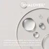 Close-up of water droplets on a light background with brand name and descriptive text. Anteprima dell’immagine prodotto