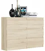 Komoda 120 cm 6 zásuvek skříňka FRAMIRE R-120 sonoma Náhled obrázku produktu 4