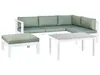 BELIANI Lounge Set Weiß Aluminium mit Auflagen Grün Stoff Produktbild-Vorschau 5