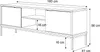 A line drawing of a black TV cabinet with dimensions indicated. Produktbild-Vorschau