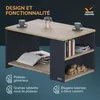 CASARIA® Table basse rectangulaire bois gris 90x59x48 cm Voir les images du produit 3