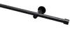 A black curtain rod mounted on a white background. Produktbild-Vorschau