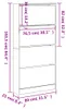 vidaXL Botník se 4 chlopněmi betonově šedý 80x21x163,5 cm Náhled obrázku produktu 7