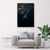 Leinwandbild rehe im gebüsch 70x100 cm Feeby grün wandbild Produktbild-Vorschau 2