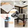 A collage of four images showcasing different features of a table, including its tabletop, steel frame, and adjustable footpad. Náhľad obrázku produktu