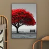 Leinwand Bilder 60x80 cm - Lebensbaum - Rot - Natur - Produktbild-Vorschau 5