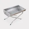 Klappbarer tragbarer Holzkohlegrill BBQ aus Stahl Garten Produktbild-Vorschau 1