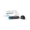 A Kyocera toner cartridge and bottle are displayed on a white background. Produktbild-Vorschau