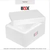 A white styrofoam cooler box with its lid slightly ajar, displayed on a white background. Podgląd zdjęcia produktu