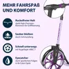 A marketing image for a scooter, highlighting its features with icons and text. Produktbild-Vorschau
