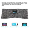 A close-up marketing image of a grey fabric headband with integrated Bluetooth controls and icons below highlighting features. Náhľad obrázku produktu