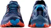 La Sportiva Bushido III Wide Trailrunning-Schuhe in Blau und Orange; Low Cut-Design; Vorderansicht. Produktbild-Vorschau