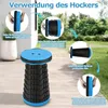 Ikodm, 2 chaises pliantes portables, bleues, tabouret Voir les images du produit 3