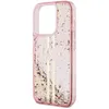 A pink iPhone 15 Pro case with gold glitter and stripes. Náhľad obrázku produktu