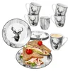 Set da colazione Alois 12 pezzi in porcellana cervo tazza Anteprima dell’immagine prodotto 1