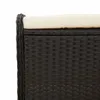 Gartenhocker mit Kissen Schwarz 58x46x46 cm Poly Rattan Produktbild-Vorschau 6