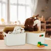 Relaxdays Opbergboxen, set van 2, met deksel, van kunststof Productafbeelding-voorbeeld 2