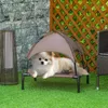 PawHut Erhöhtes Hundebett mit Baldachin Outdoor Kaffee 61 x Produktbild-Vorschau 2