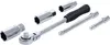 A set of chrome-plated socket wrenches and extensions on a white background. Anteprima dell’immagine prodotto