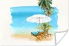 MuchoWow® Poster Strandkorb - Sonnenschirm - Palmen - Produktbild-Vorschau 1