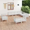 11-tlg. Garten-Lounge-Set Massivholz Kiefer Weiß Produktbild-Vorschau 2