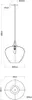 Technical drawing of a pendant lamp with dimensions. Anteprima dell’immagine prodotto