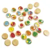 A collection of wooden game pieces, including round tokens with cat illustrations and dice, are scattered on a white background. Anteprima dell’immagine prodotto