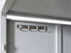 Close-up view of the interior of a storage unit, showing a metal hook rack attached to the wall. Náhled obrázku produktu