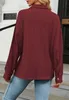 ASKSA Damen Bluse Langarm Musselin Einfarbig Revers Produktbild-Vorschau 6