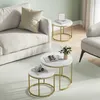 Couchtisch 2er Set Rund Beistelltisch Loft Design 2 in 1 Produktbild-Vorschau 3