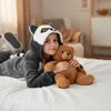 Pyjama Onesie Kigurumi Kostüm für Kinder Lemur 110 Produktbild-Vorschau 6