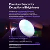 A studio light with a bright LED panel is shown, with text overlay describing its brightness and performance. Náhled obrázku produktu