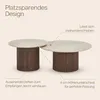 Couchtisch 2er-Set rund ESME - Tischplatte Travertin-Optik Produktbild-Vorschau 4