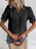 Bluse Kurzarm Damen Spitzen Oberteil V Ausschnitt Shirts Produktbild-Vorschau 2