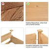 A collage of four images showing details of a wooden raised garden bed, including its material quality and assembly. Produktbild-Vorschau
