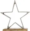 Aluminium Stern auf Mango Fuß - ca. 32 x 32 cm - Holz / Produktbild-Vorschau 1