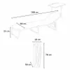 Diagrams showing the dimensions of a folded and unfolded lounge chair. Produktbild-Vorschau