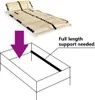 An illustration showing how to install a bed frame support, with a product image of a slatted bed base above. Náhľad obrázku produktu